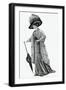 Woman Wearing Piped Tunic Skirt-null-Framed Art Print