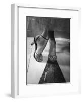 Woman Wearing Popular Style of Jeweled Evening Sandals-Nina Leen-Framed Premium Photographic Print