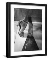 Woman Wearing Popular Style of Jeweled Evening Sandals-Nina Leen-Framed Premium Photographic Print