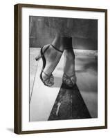 Woman Wearing Popular Style of Jeweled Evening Sandals-Nina Leen-Framed Photographic Print