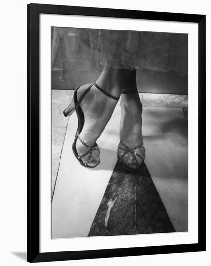 Woman Wearing Popular Style of Jeweled Evening Sandals-Nina Leen-Framed Photographic Print