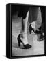 Woman Wearing Rhinestone Strap Dinner Shoes-Nina Leen-Framed Stretched Canvas