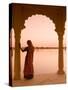 Woman Wearing Sari, Jaisalmer, Rajasthan, India-Doug Pearson-Stretched Canvas