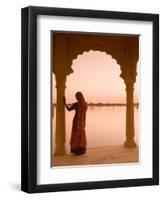 Woman Wearing Sari, Jaisalmer, Rajasthan, India-Doug Pearson-Framed Premium Photographic Print