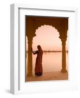 Woman Wearing Sari, Jaisalmer, Rajasthan, India-Doug Pearson-Framed Photographic Print