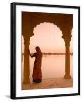 Woman Wearing Sari, Jaisalmer, Rajasthan, India-Doug Pearson-Framed Photographic Print