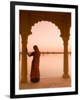 Woman Wearing Sari, Jaisalmer, Rajasthan, India-Doug Pearson-Framed Photographic Print