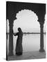 Woman Wearing Sari, Jaisalmer, Rajasthan, India-Doug Pearson-Stretched Canvas