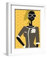 Woman Wearing Scarf and Sunglasses-null-Framed Giclee Print