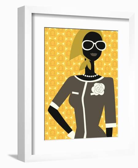 Woman Wearing Scarf and Sunglasses-null-Framed Giclee Print