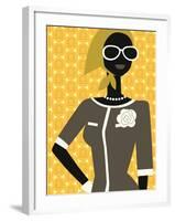 Woman Wearing Scarf and Sunglasses-null-Framed Giclee Print