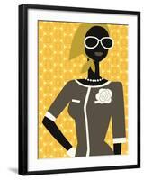 Woman Wearing Scarf and Sunglasses-null-Framed Giclee Print