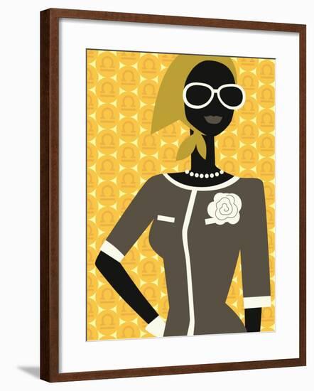 Woman Wearing Scarf and Sunglasses-null-Framed Giclee Print