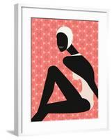 Woman Wearing Swim Cap-null-Framed Giclee Print