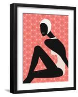 Woman Wearing Swim Cap-null-Framed Giclee Print