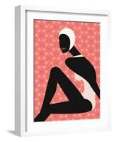 Woman Wearing Swim Cap-null-Framed Giclee Print