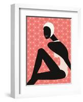 Woman Wearing Swim Cap-null-Framed Giclee Print