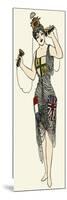 Woman Wearing Telephonic Fancy Dress-null-Mounted Art Print
