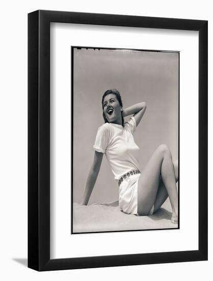 Woman Wearing White Outfit-Bettmann-Framed Photographic Print