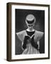 Woman Wearing Wide Shoulder Fashion Look-Nina Leen-Framed Premium Photographic Print