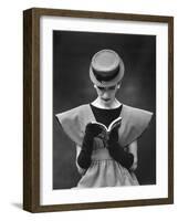 Woman Wearing Wide Shoulder Fashion Look-Nina Leen-Framed Photographic Print