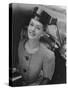 Woman Wearing Wide Shoulder Fashion Look-Nina Leen-Stretched Canvas