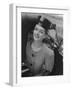 Woman Wearing Wide Shoulder Fashion Look-Nina Leen-Framed Photographic Print