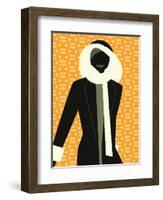 Woman Wearing Winter Coat-null-Framed Giclee Print