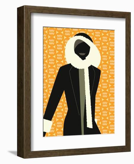 Woman Wearing Winter Coat-null-Framed Giclee Print