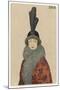 Woman Wears a Coat or Mantle in a Bold Oriental Print with a Deep Fur Border-Mela Koehler-Mounted Premium Giclee Print