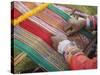 Woman Weaving, Traditional Backstrap Loom, Cuzco, Peru-Merrill Images-Stretched Canvas