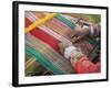 Woman Weaving, Traditional Backstrap Loom, Cuzco, Peru-Merrill Images-Framed Photographic Print