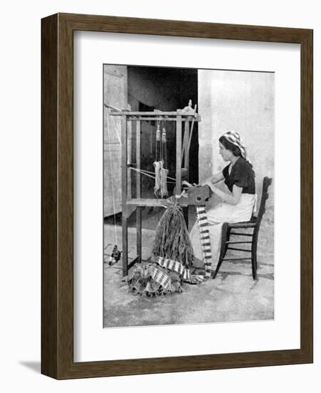 Woman Weaving with Straw on a Hand Loom, Fiesole, Near Florence, Italy, 1936-Donald Mcleish-Framed Giclee Print