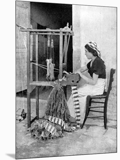 Woman Weaving with Straw on a Hand Loom, Fiesole, Near Florence, Italy, 1936-Donald Mcleish-Mounted Giclee Print