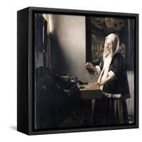 Woman Weighing Gold-Johannes Vermeer-Framed Stretched Canvas