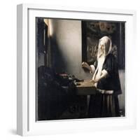 Woman Weighing Gold-Johannes Vermeer-Framed Giclee Print