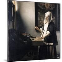 Woman Weighing Gold-Johannes Vermeer-Mounted Giclee Print