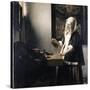 Woman Weighing Gold-Johannes Vermeer-Stretched Canvas