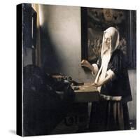 Woman Weighing Gold-Johannes Vermeer-Stretched Canvas