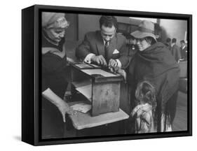 Woman Who Is Voting for the First Time-null-Framed Stretched Canvas