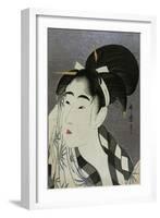 Woman Wiping Sweat, 1798-Kitagawa Utamaro-Framed Giclee Print