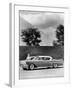 Woman with a 1957 Cadillac Coupe De Ville-null-Framed Photographic Print