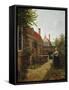 Woman with a Basket of Beans in a Kitchen Garden. Ca. 1660-Pieter de Hooch-Framed Stretched Canvas