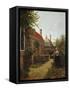 Woman with a Basket of Beans in a Kitchen Garden. Ca. 1660-Pieter de Hooch-Framed Stretched Canvas