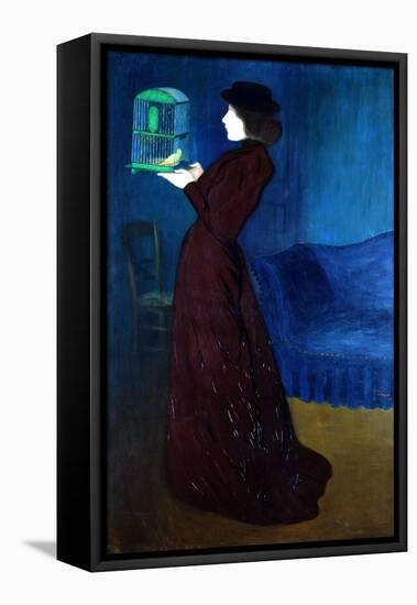 Woman with a Bird Cage-Jozsef Rippl-Ronai-Framed Stretched Canvas