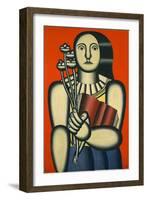 Woman with a Book-null-Framed Giclee Print