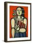 Woman with a Book-null-Framed Giclee Print