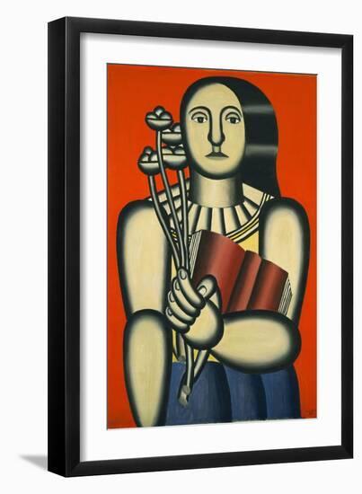 Woman with a Book-null-Framed Giclee Print