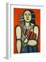 Woman with a Book-null-Framed Giclee Print