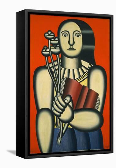 Woman with a Book-null-Framed Stretched Canvas